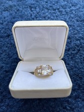 3 Karat Smaragdschliff Zirkonia mit Baguettes, 925 Silber Ehering Verlobungsring!
