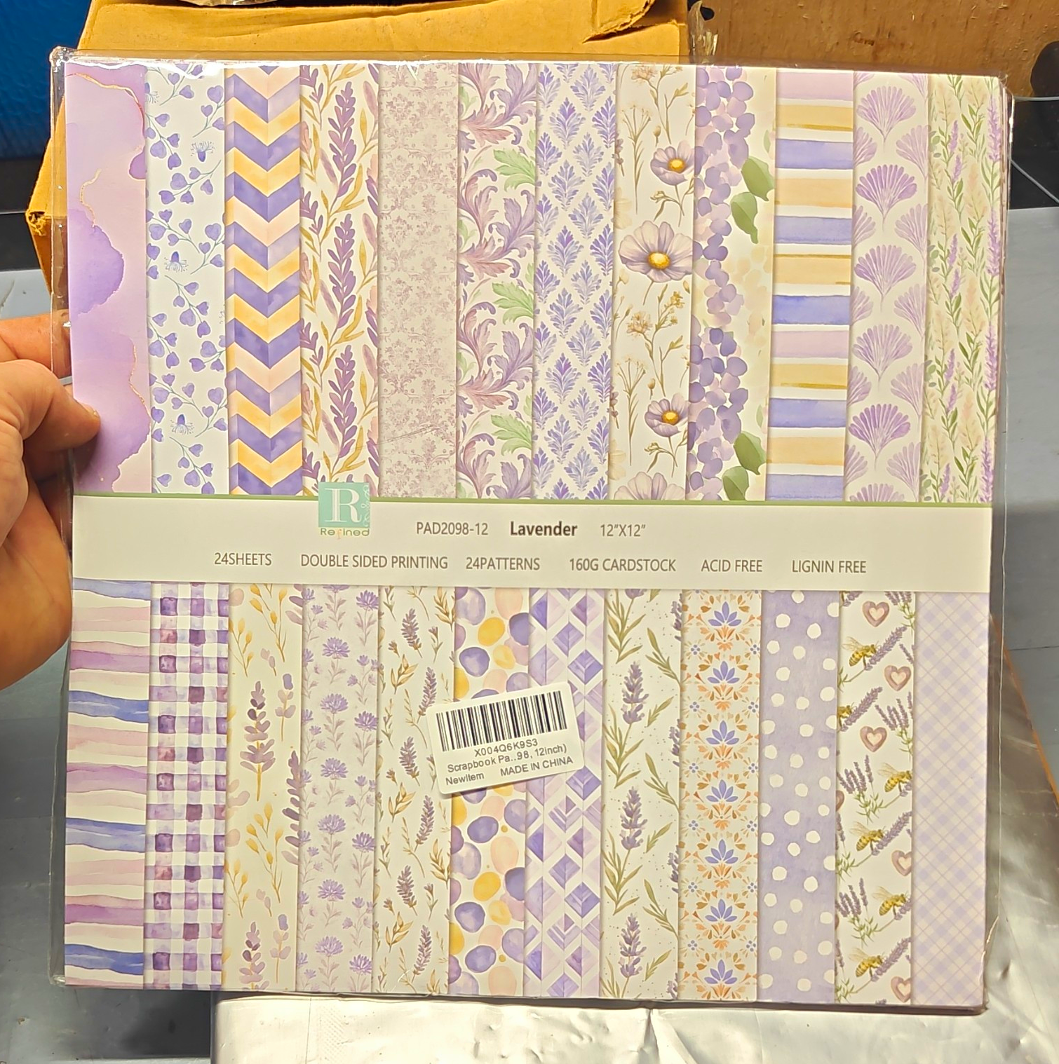 Vintage Purple Flower Pattern Paper 12x12 24 Sheets Double Side Cardmaking Craft