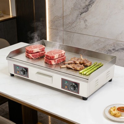 30?? 3000W Commercial Restaurant Grill BBQ Flat Top Electric Countertop Griddle