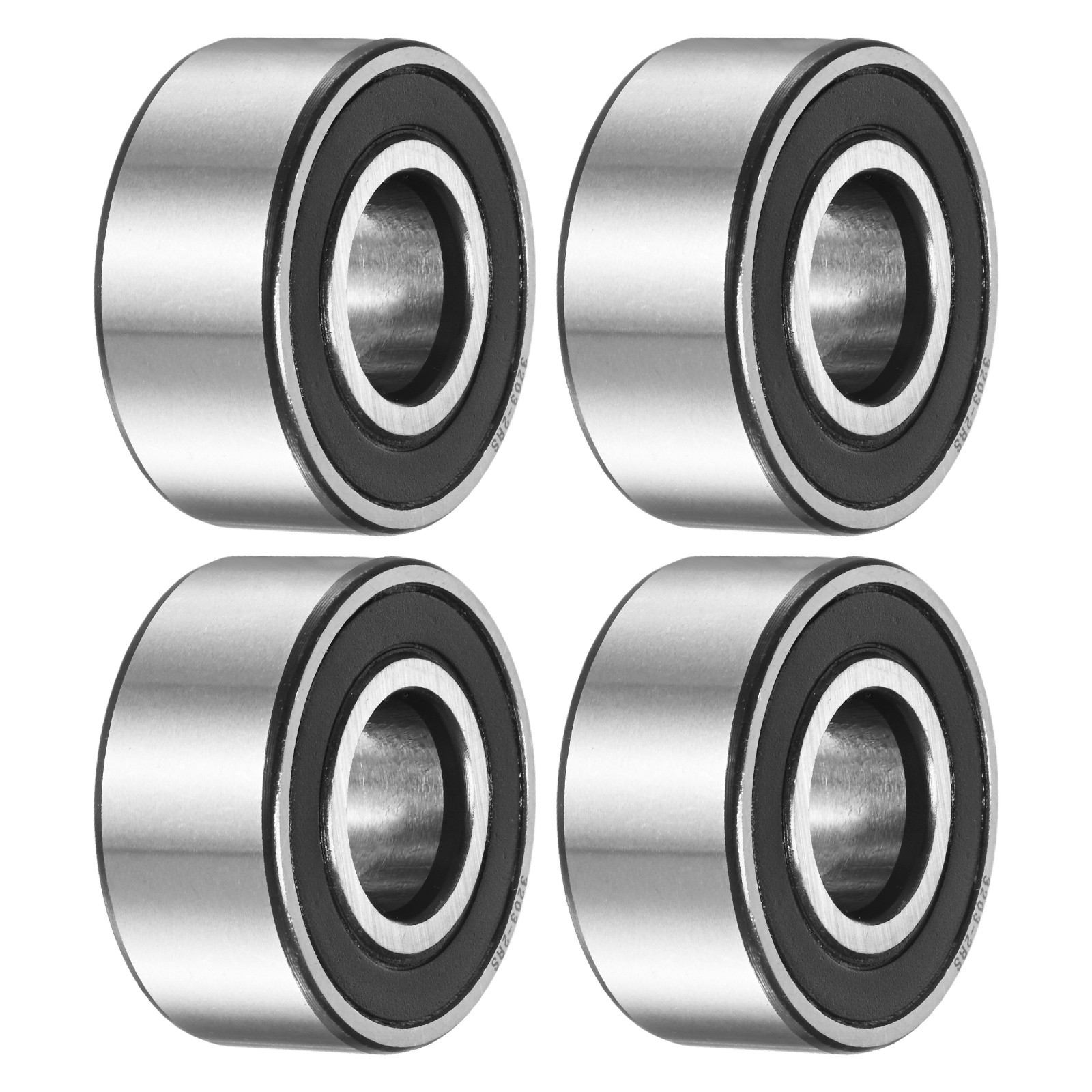 4Pcs 3203-2RS/5203-2RS 17 x 40 x 17.5mm Sealed Angular Contact Ball Bearing