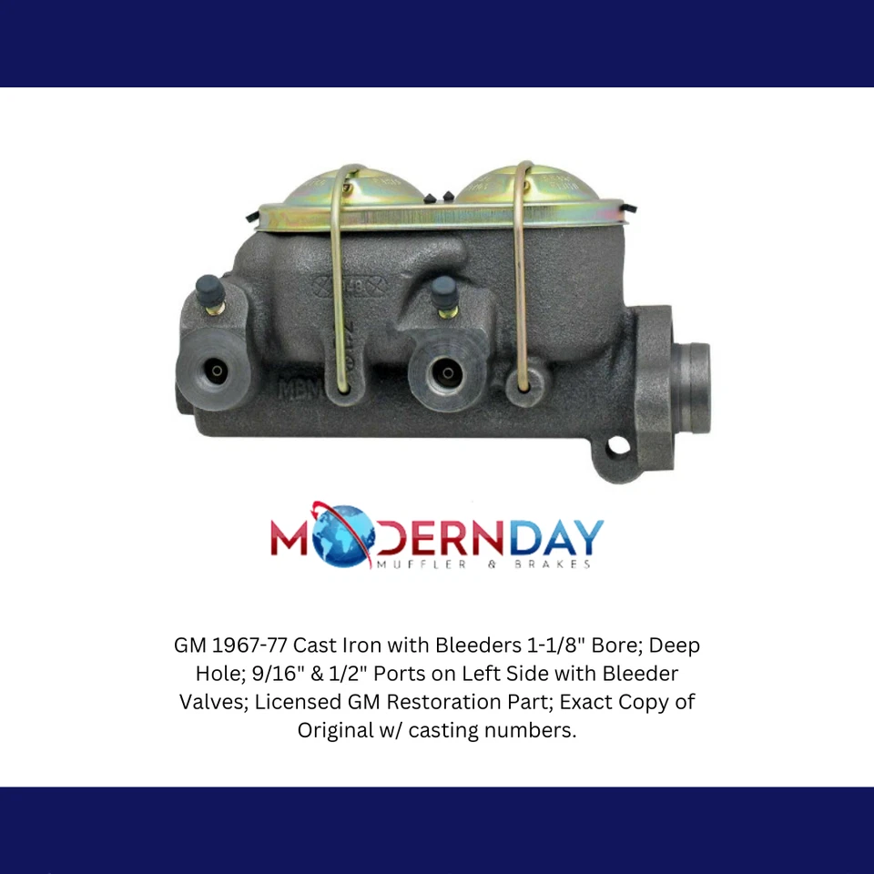 Подходит для GM 1967-1977 GM Restoration чугунный главный цилиндр MC309 - Изображение 4 из 4
