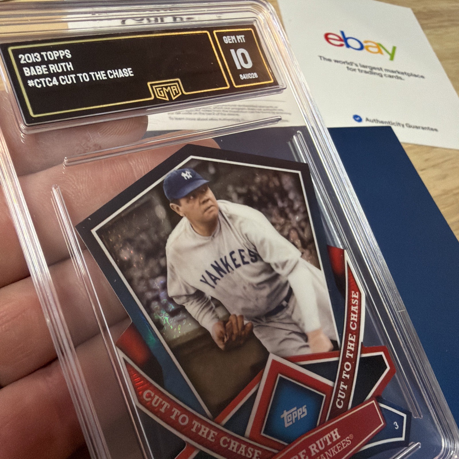 Babe Ruth Baseball Card GMA 10 Gem Mint New York Yankees Topps Die Cut 2013 RARE view 8
