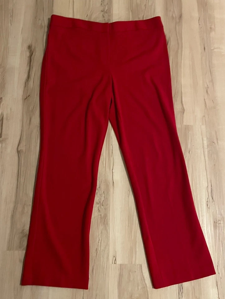Traje Pantalón Talbots Italiano Lujo Tejido Talla 14 Rojo Sin Cuello Cremallera Blazer Etiqueta Dorada Foto 3 de 4