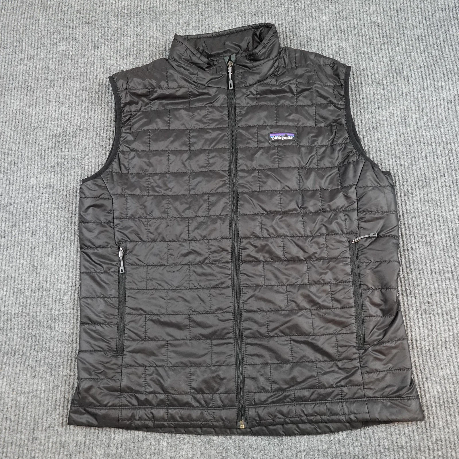 Patagonia Nano Puff Vest Mens Large Black Puffer Insulated Full Zip 84242