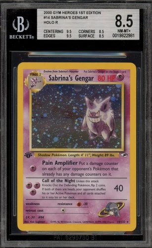 Pokemon Sabrina's Gengar Gym Heroes 1st Edition Holo Rare #14 BGS 8.5