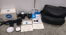 Vintage Minolta XG-M 35mm Film Camera Bundle   With Accessories With Box