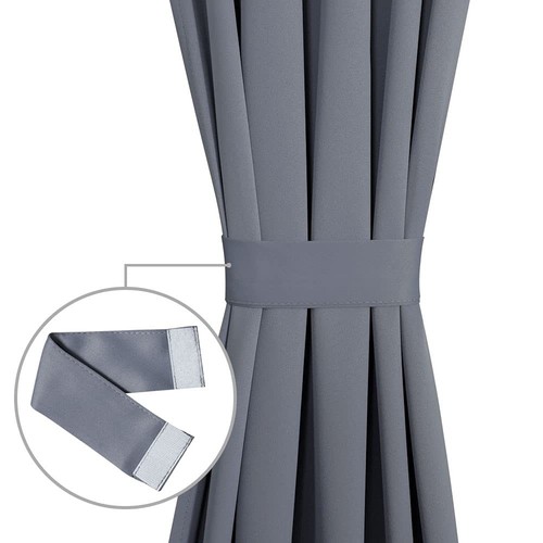 Grey Front Small Door Curtains for Door Windows - Blackout French Door Curtai... - Picture 4 of 7