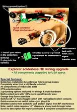 Explorer solderless HH Wiring Upgrade MV/2T/Switchcraft 3x + USA Component Specs