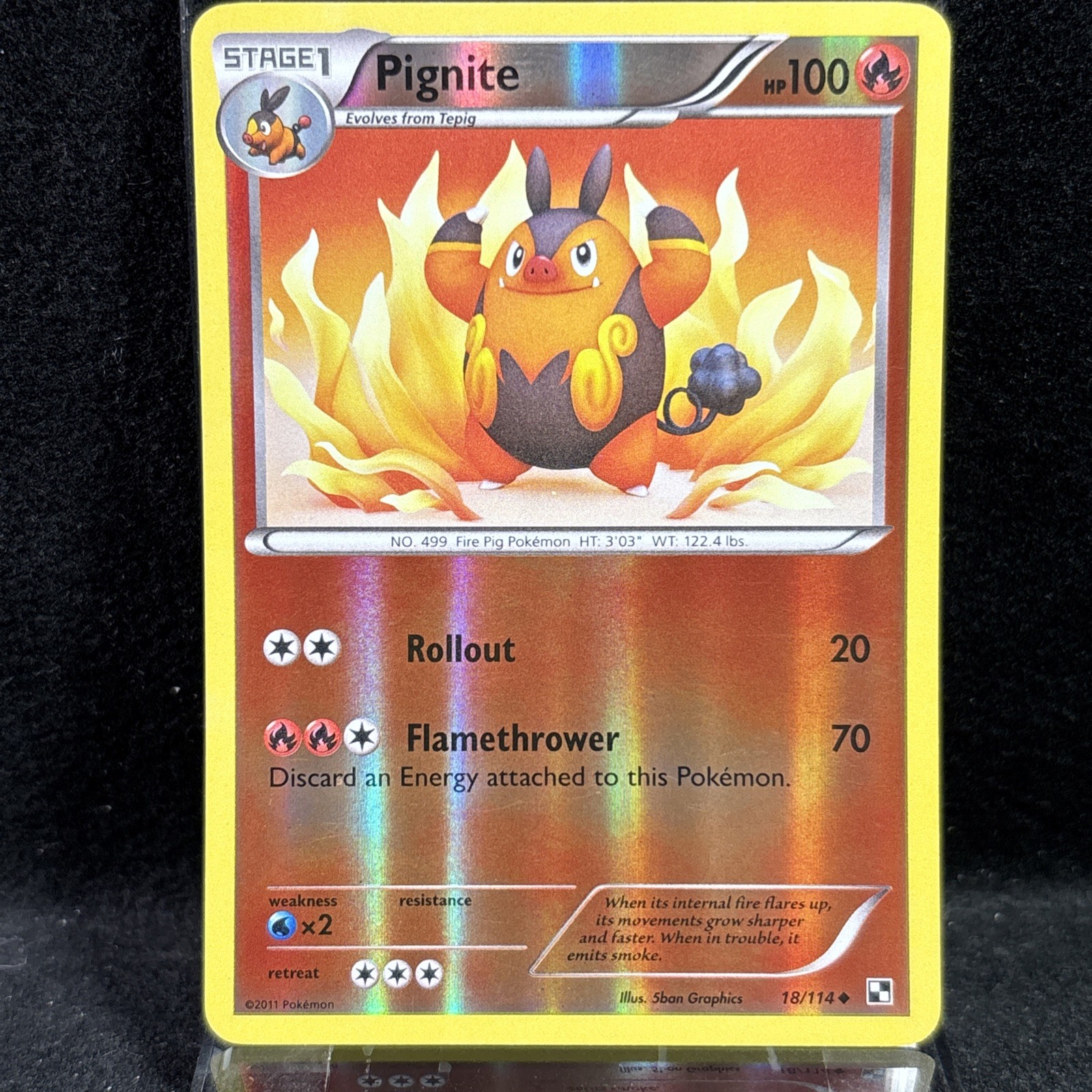 Pignite 18/114 Reverse Holo Black & White Pokemon TCG