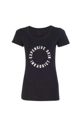 NEW InkAddict WOMENS EXPENSIVE SKIN CIRCLE Tee Shirt BLACK SMALL-2XLARGE TATTOO