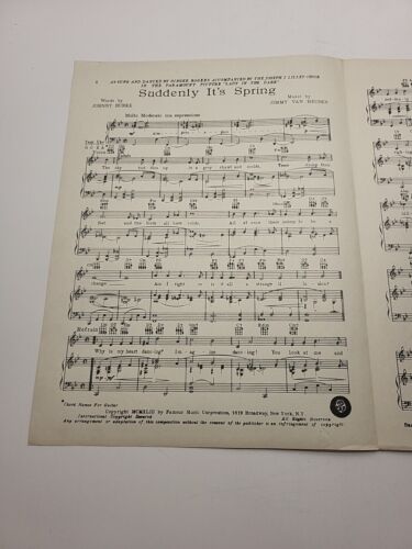 Suddenly It's Spring - Lady In The Dark - 1943- Sheet Music - Picture 3 of 4