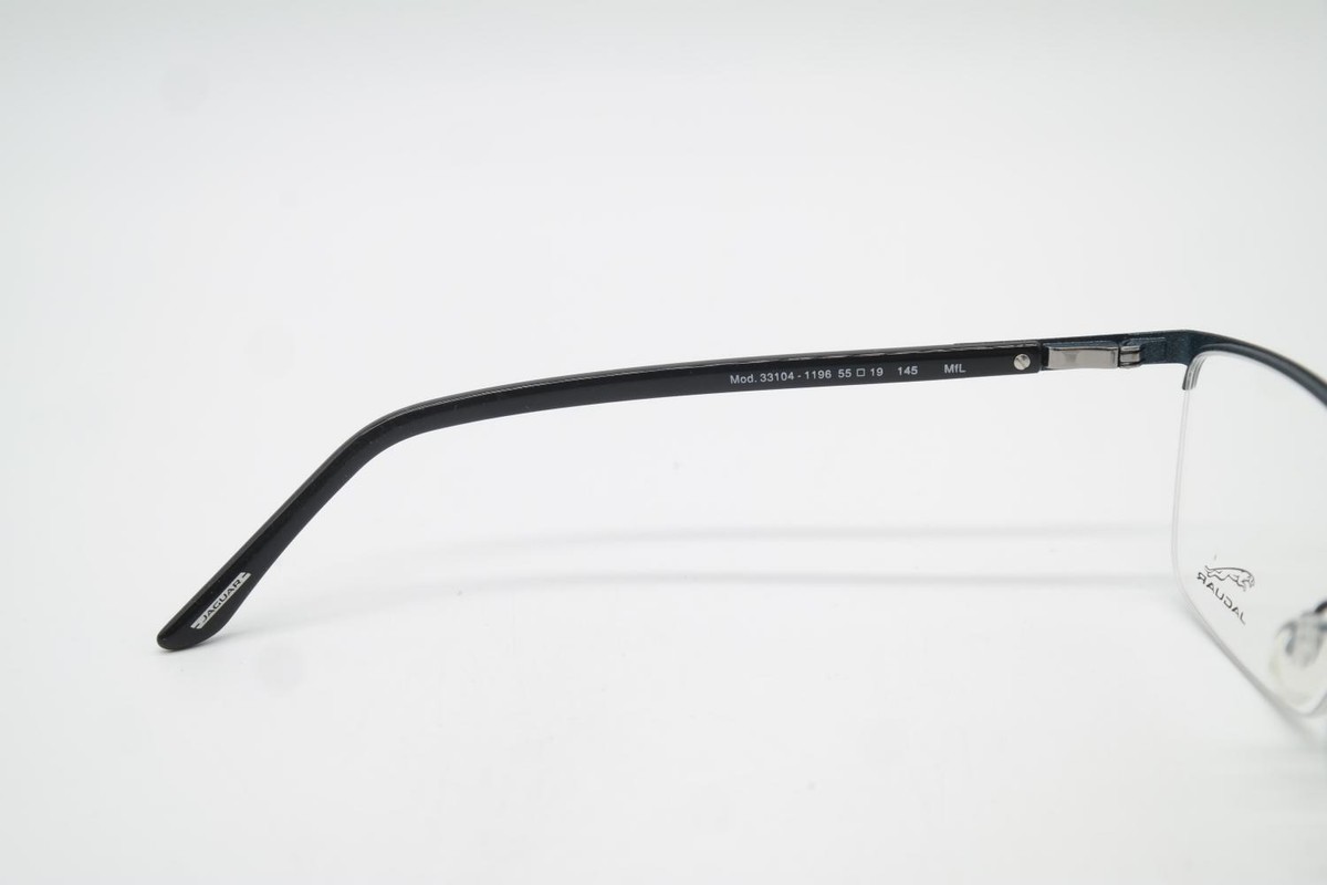 Lunettes Jaguar 33104 M tallique Bleu Noir D mi Monture Lunettes Neuf