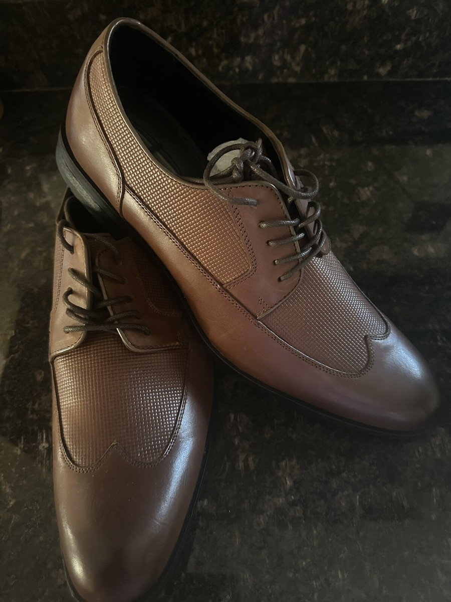 Alfani Mens Dress Shoes Size 12M Brown Leather Lace-Up Alfani Mens Dress Shoes Size 12M Brown Leather Lace-Up