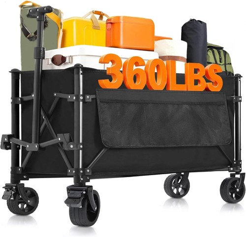 Collapsible Wagon Carts Foldable 150L & 360LBS Portable Folding Wagons All