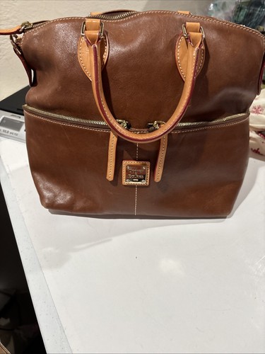 Dooney & Bourke Maroon Red Leather Purse Satchel Double Pocket No Strap - Picture 2 of 22
