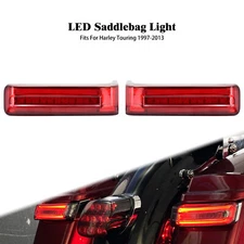 Red Lens Saddlebag LED Tail Light Running Brake Turn Signals For Touring 1997-13