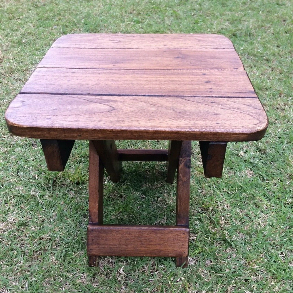 Wooden Foldable Chair Teak Wood Stool Camping Chair - Image 2 of 4