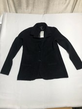 Women Charter Club 100% Cashmere Button Blazer Jacket Sweater Black Xtra Small