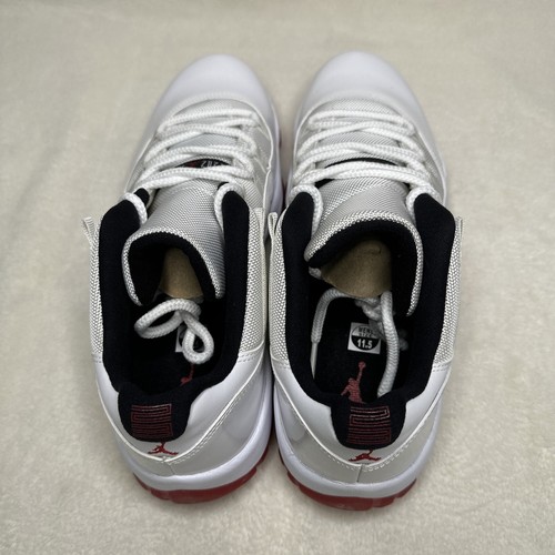 DJ SKEE Nike Jordan 11 Retro Low White Red (528895-101) Men's Size 11.5 - Picture 5 of 8