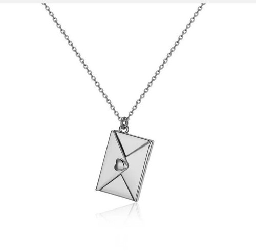 Envelope Necklace Secret Massage Locket Love Letter Pendant Jewelry Charm Gift - Picture 2 of 10