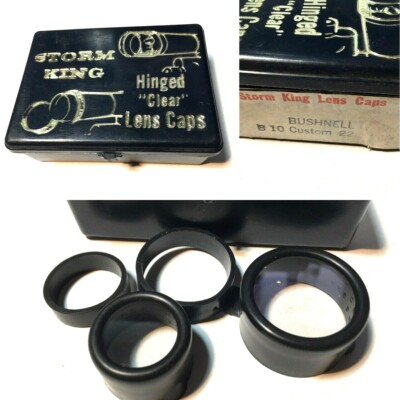 Vintage STORM KING Hinged Lens Caps and Case BUSHNELL B 10 CUSTOM 22