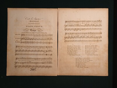 C'est L' Amour, RONDÉ avec Accompaynement de PIANO FORTE or harpe Sheet Music 