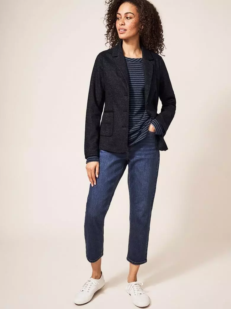 White jersey outlet blazer
