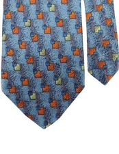 Mark Pendleton Men's 100% Silk Abstract Plaid Neck Tie Blue Multi 4" x 60"