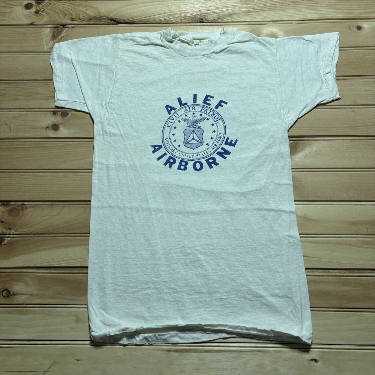 Vintage 70s 80s Alief Airborne Civil Air Patrol US Air Force Shirt 