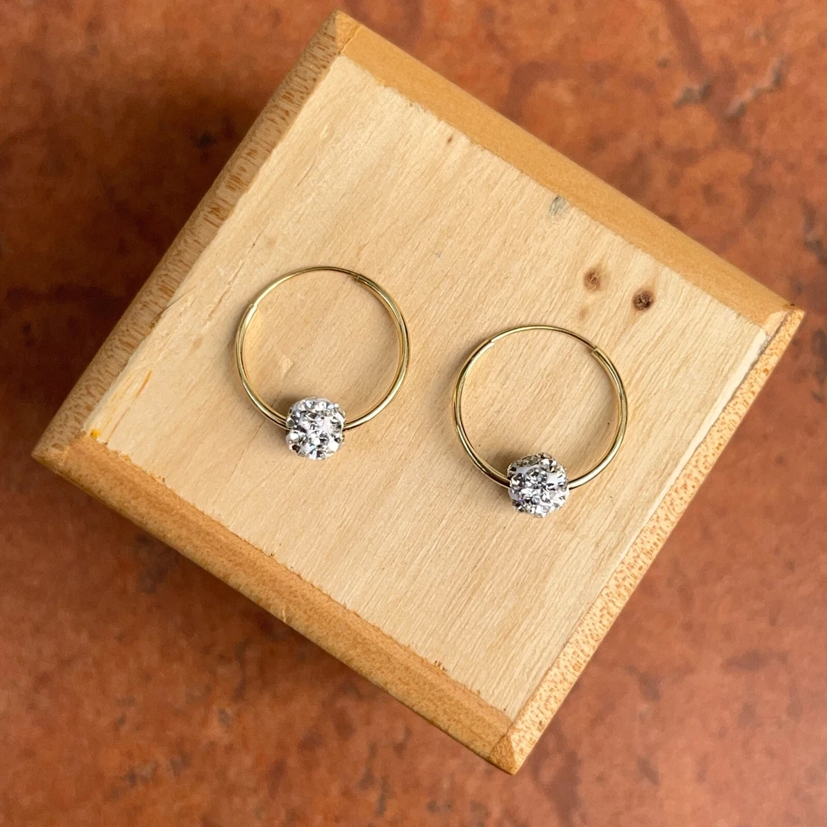 Crystal ball shop hoop earrings