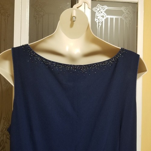 NINA MASSINI Ladies Beautiful Blue Beaded Dress - Size 24 - Picture 7 of 12