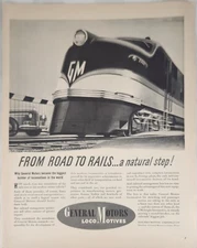 1941 General Motors Locomotives train Vintage Ad from road to rails pg7