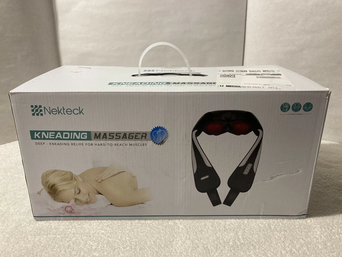 NEW NEKTECK KNEADING MASSAGER Shiatsu w/ Heat for Neck, Back, Leg & Arm Muscles