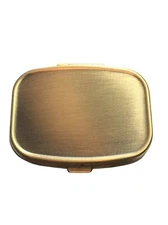 Vintage Brass Small Pill Box Medication Organizer for Pocket or Purse- 2 Section