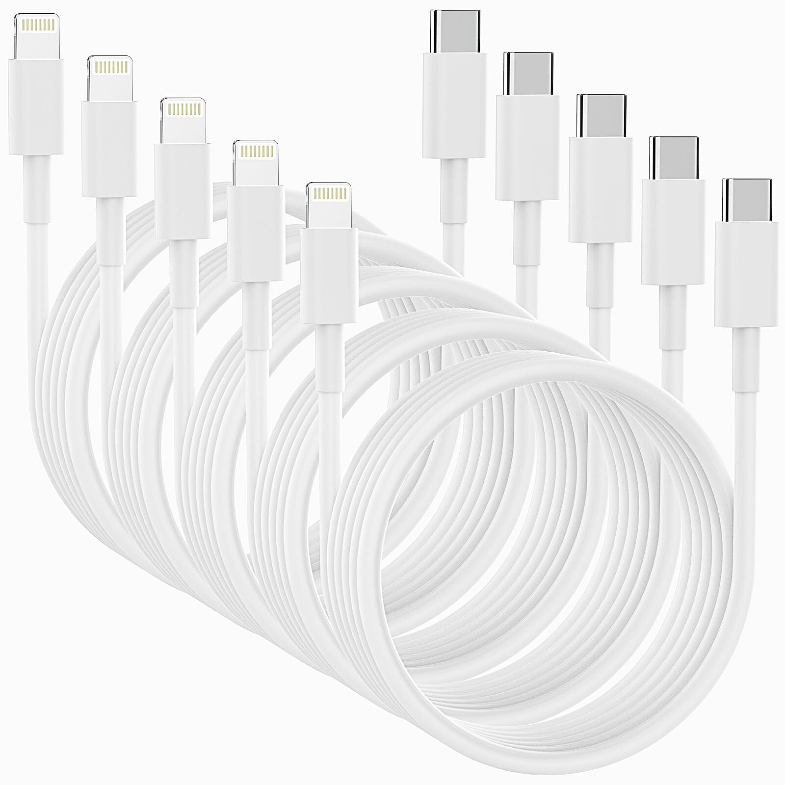 5Pack Apple MFi Certified USB C to Lightning Cable 6FT - Fast Charging for iP...-image