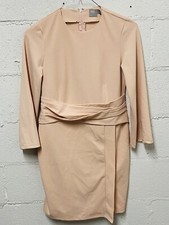 ASOS DESIGN tie wrap around midi dress in light pink Size 6