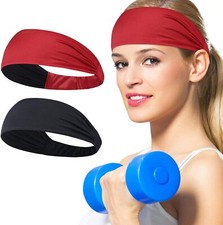 Men Women Sports Headband Moisture Wicking Workout Fitness Sweatband Hairband