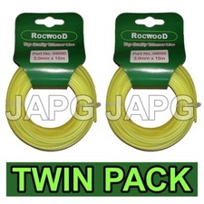 3mm x 15m Professional Strong Nylon Grass Trimmer Strimmer Line 3.0mm TWIN PACK 0.58 per metre