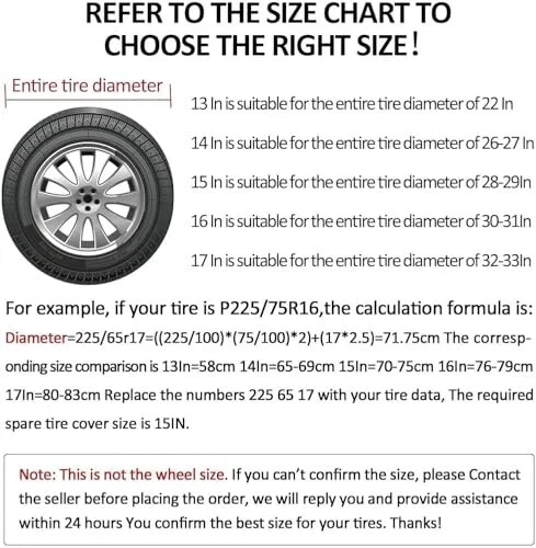 Amfor Spare Tire Cover, Universal Fit For Jeep, Trailer, Rv, Suv, Truc Foto 3 de 4