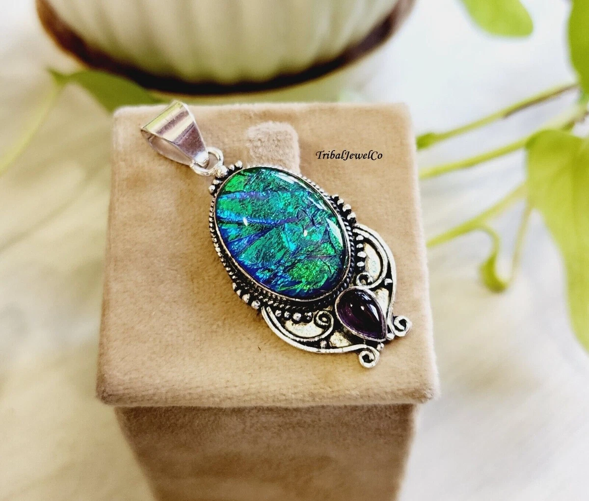 Handmade opal necklace sale