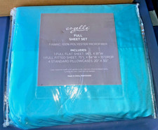 FULL Size Sheet Set Aqua Blue Cozelle Microfiber Sheets 6 Piece Set