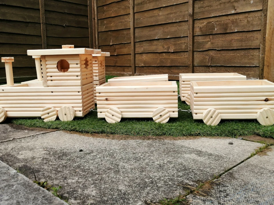 Wooden Garden Train Planters  - Image 3 of 4