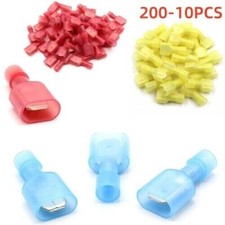 Insulated Nylon Male Female Spade Wire Connectors Crimp Terminal 22-10AWG 200PCS