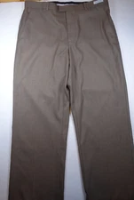PERRY ELLIS PORTFOLIO Rock Tan Travel Luxe Classic Fit Dress Pants NEW 34x32