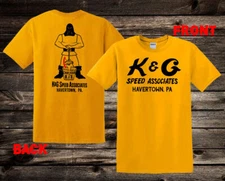 Hot Rod Tee T Shirt Drag Race KG Speed Associates PA Speed Shop K&G Front & Back