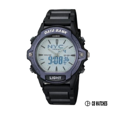 RARE CASIO DATA BANK ABX-24-2E TWINCEPT 50M World Time EL backlight 