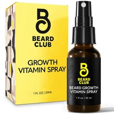 The Beard Club Biotin Vitamin Spray for Facial Hair Growth Thicker Beard