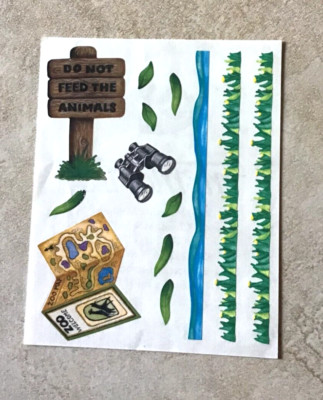 4 x 5'' CREATIVE MEMORIES STICKERS VINTAGE ZOO SIGN DON'T FEED ANIMALS NOS *