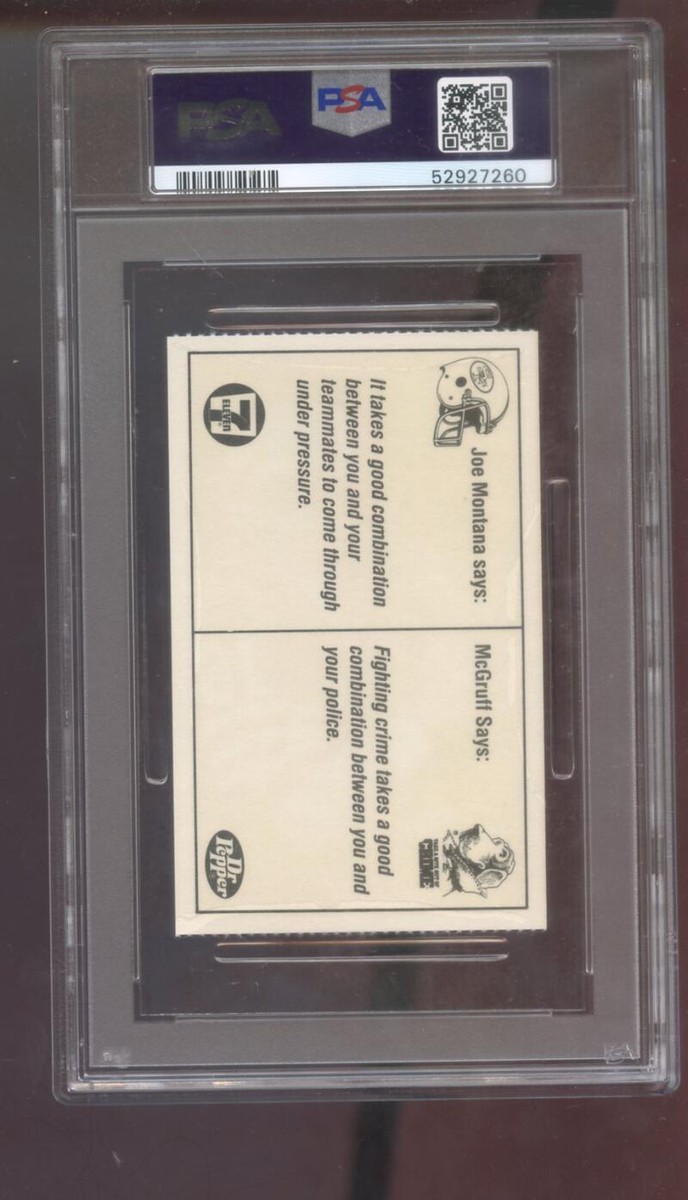 1985 49ers Police Joe Montana PSA 9 Graded Football Card San