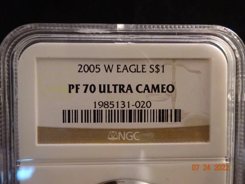 2005-W American Silver Eagle Proof, NGC PF70 Ultra Cameo